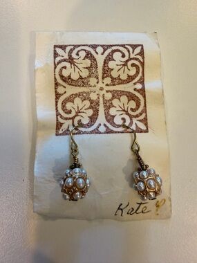 Vintage Handmade Pearl Cluster Drop Earrings